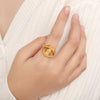 Titanium Steel 18K Gold Plated Casual Simple Style Lips Eye Hollow Out Inlay Rhinestones Open Rings