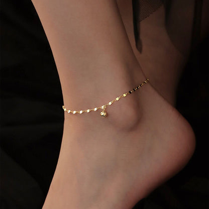 Classic Style Solid Color Chains Print Stainless Steel Inlay Zircon Women's Anklet