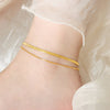 Classic Style Solid Color Chains Print Stainless Steel Inlay Zircon Women's Anklet