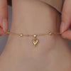 Classic Style Solid Color Chains Print Stainless Steel Inlay Zircon Women's Anklet