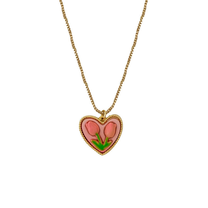 Sweet Flower Alloy Stoving Varnish Women's Pendant Necklace