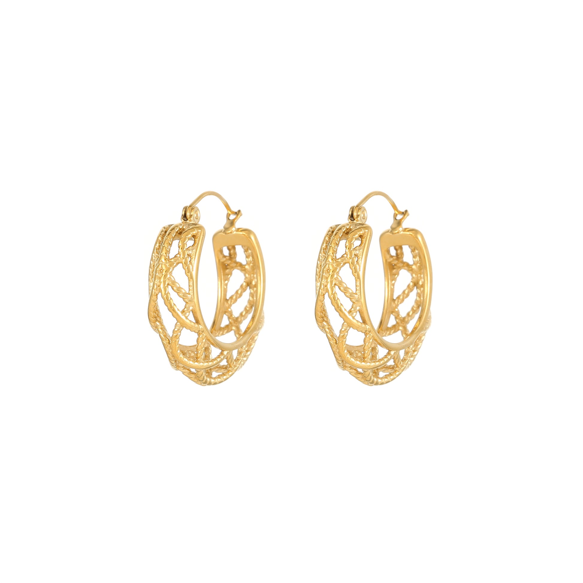 1 Pair Classic Style Geometric Stainless Steel Titanium Steel Gold Plated Earrings