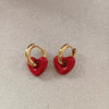 1 Pair Simple Style Classic Style Heart Shape Stainless Steel 18K Gold Plated Earrings