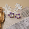 1 Pair Retro Flower Enamel Imitation Pearl Ear Studs