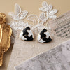 1 Pair Retro Flower Enamel Imitation Pearl Ear Studs