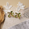 1 Pair Retro Flower Enamel Imitation Pearl Ear Studs