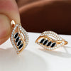 1 Pair Elegant Simple Style Leaf Plating Inlay Copper Zircon Earrings