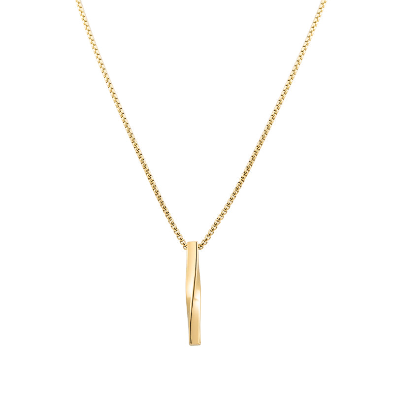 Casual Simple Style Commute Geometric Stainless Steel Twist Polishing 18K Gold Plated Unisex Pendant Necklace