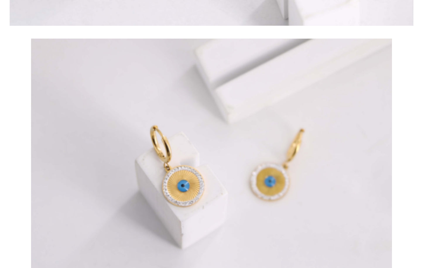 1 Pair Casual Simple Style Devil's Eye Plating Inlay Stainless Steel Zircon Drop Earrings