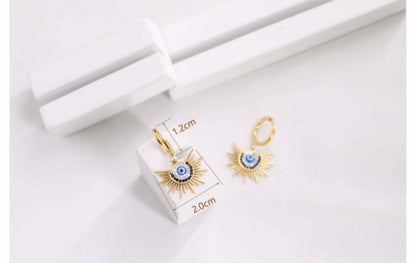 1 Pair IG Style Devil's Eye Plating Inlay Titanium Steel Zircon Drop Earrings