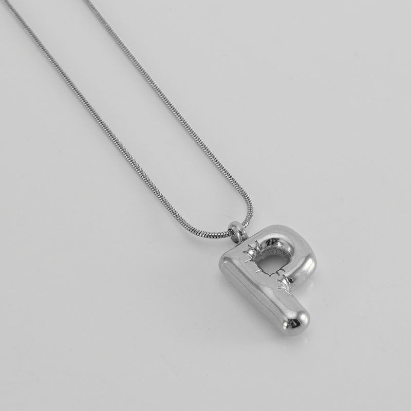 Titanium Steel Hip-Hop Letter Plating Pendant Necklace