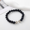 Hip-Hop Geometric Letter Alloy Volcanic Rock Unisex Bracelets