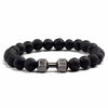 Hip-Hop Geometric Letter Alloy Volcanic Rock Unisex Bracelets