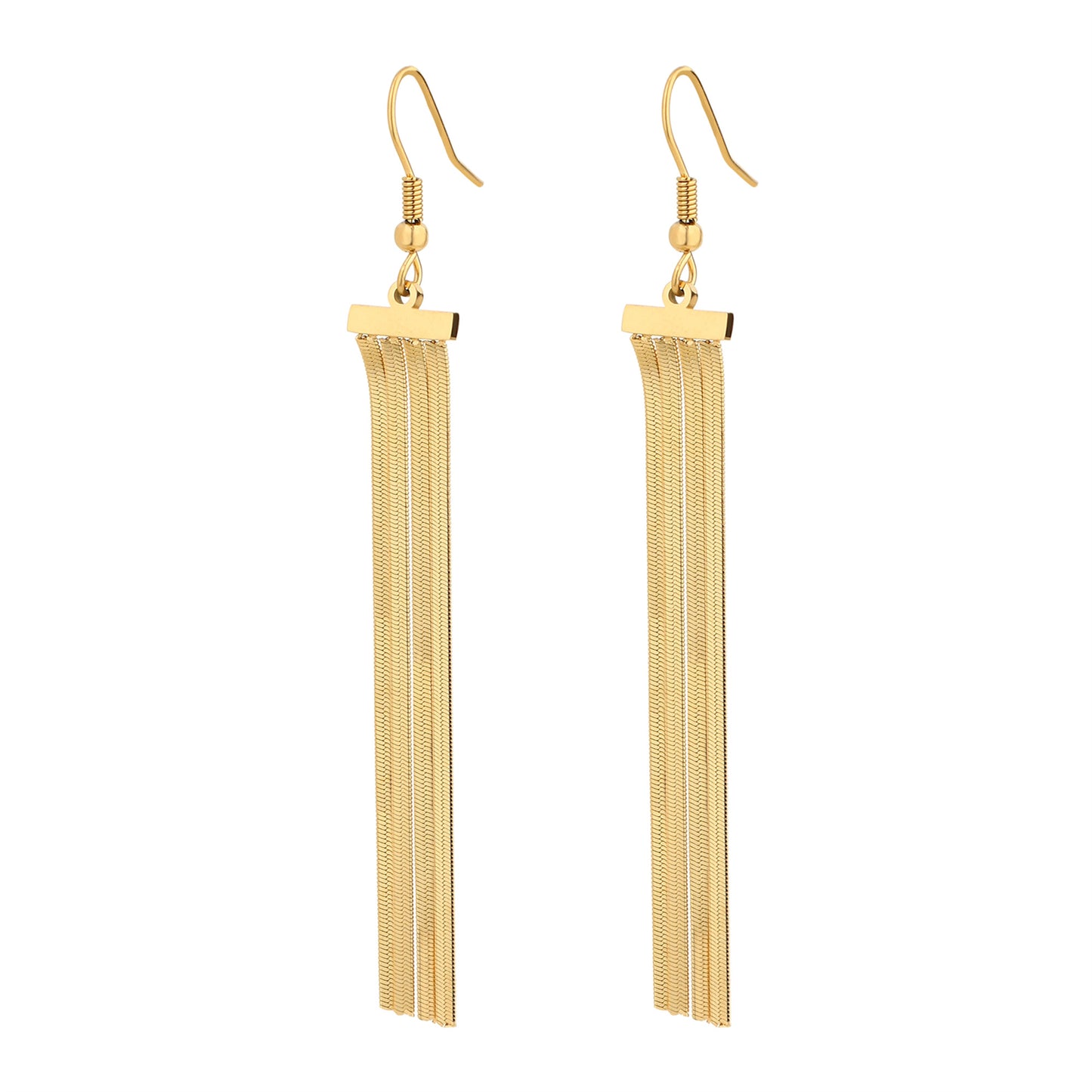 1 Pair IG Style Simple Style Star Tassel Stainless Steel Titanium Steel 18K Gold Plated Drop Earrings