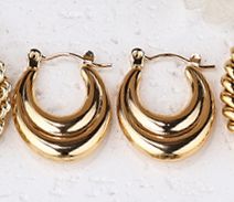 1 Pair IG Style Casual Geometric Plating Stainless Steel Hoop Earrings