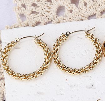 1 Pair IG Style Casual Geometric Plating Stainless Steel Hoop Earrings