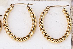 1 Pair IG Style Casual Geometric Plating Stainless Steel Hoop Earrings