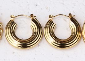 1 Pair IG Style Casual Geometric Plating Stainless Steel Hoop Earrings