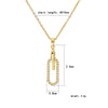 Titanium Steel Gold Plated IG Style Elegant Simple Style Paper Clip Oval Inlay Zircon Pendant Necklace