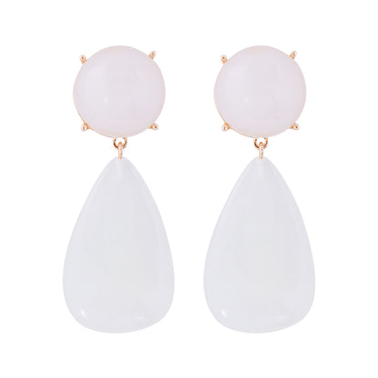 1 Pair Casual Round Water Droplets Enamel Inlay Resin Resin Drop Earrings