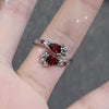 Wholesale Sweet Cool Style Geometric Copper Irregular Plating Inlay Artificial Gemstones Open Rings