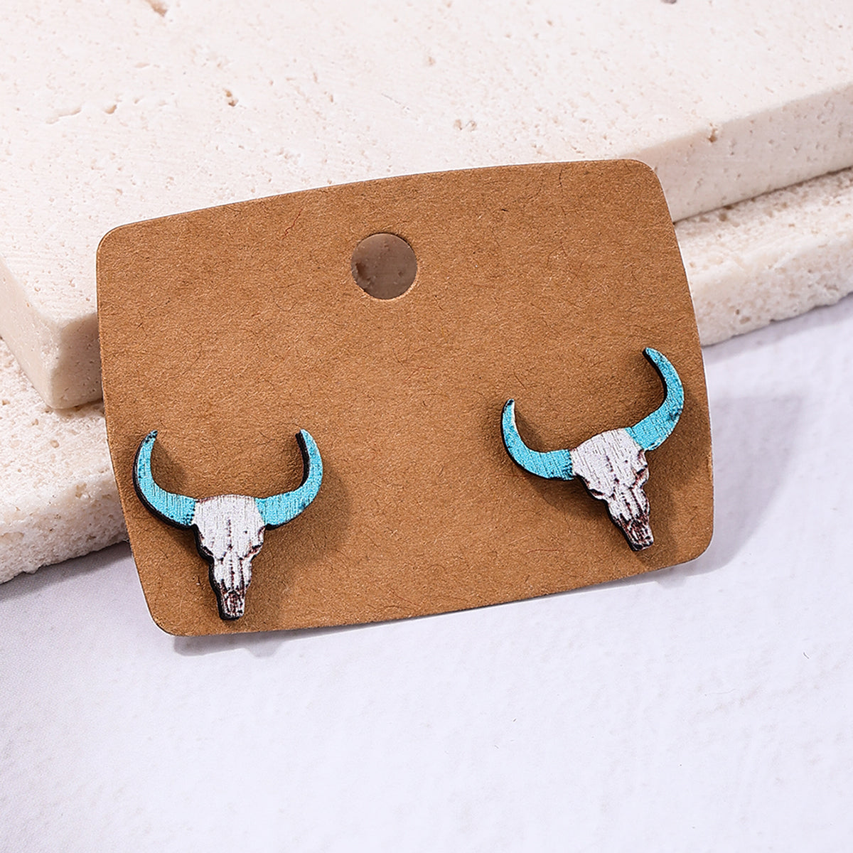 1 Pair Pastoral Animal Wood Ear Studs