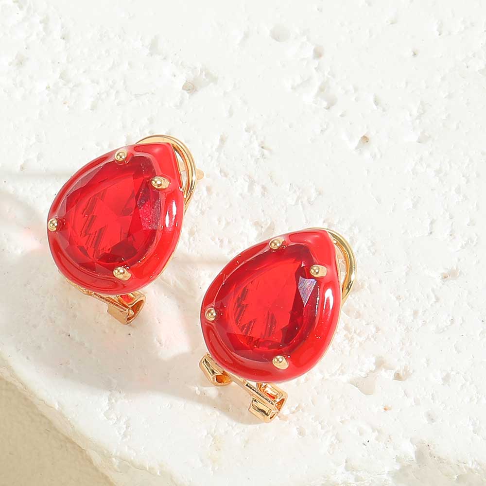 1 Pair Vintage Style Simple Style Commute Round Water Droplets Enamel Inlay Copper Acrylic Pearl Zircon 14K Gold Plated Ear Studs