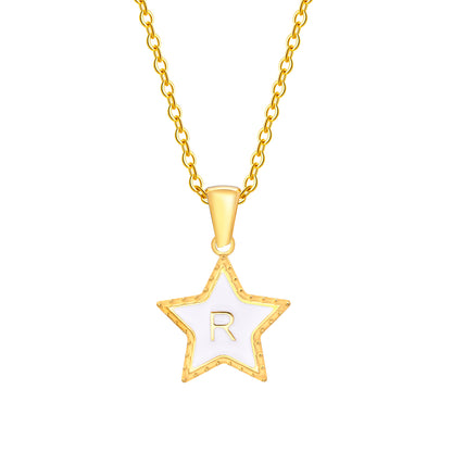 Stainless Steel 18K Gold Plated IG Style Simple Style Pentagram Pendant Necklace