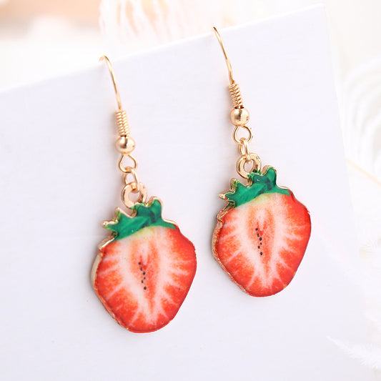 1 Pair IG Style Cute Fruit Plating Alloy Drop Earrings