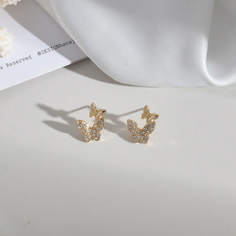 1 Pair Elegant Simple Style Flower Butterfly Alloy Drop Earrings Ear Studs