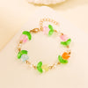 IG Style Flower Imitation Pearl Alloy Resin Women's Bracelets