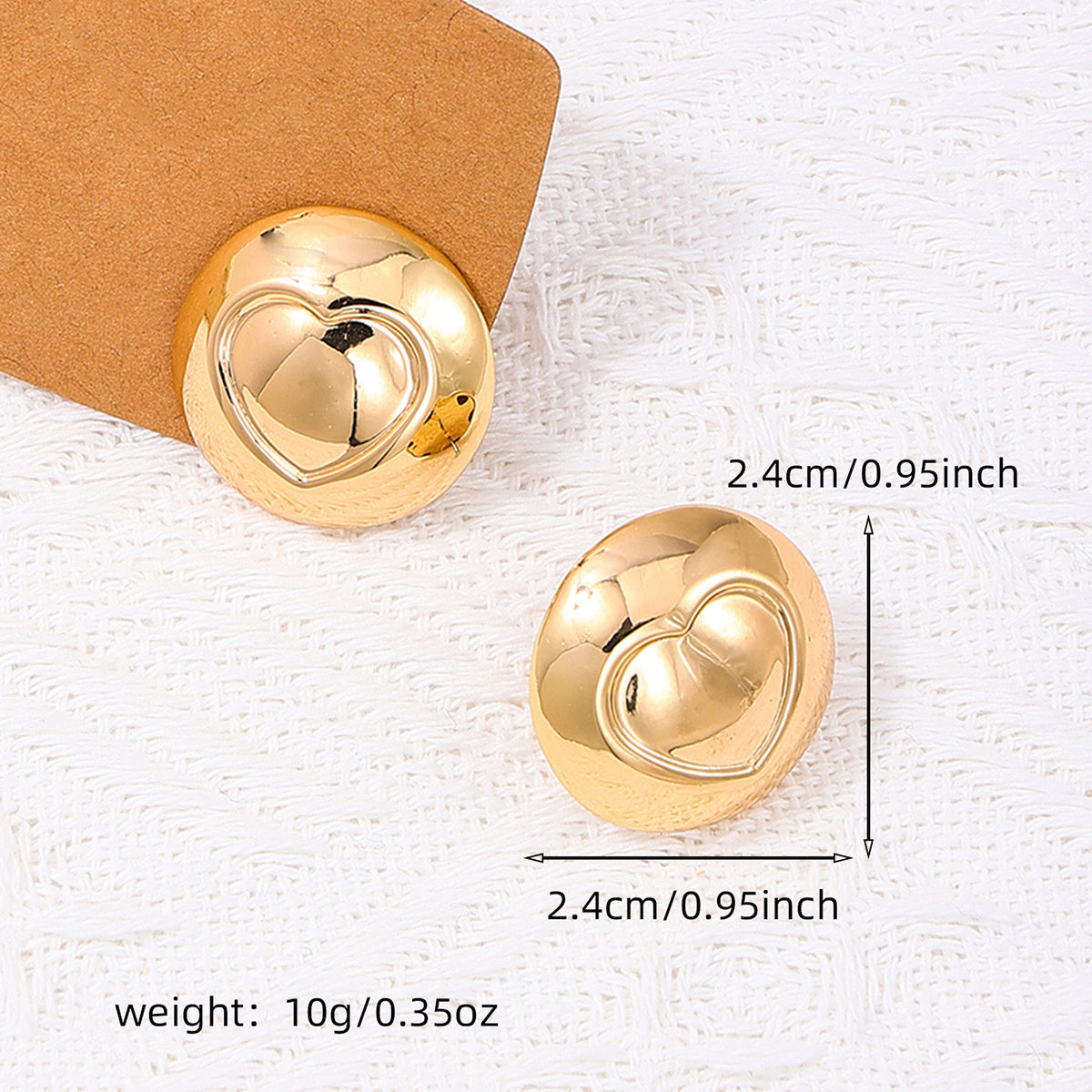 1 Pair Simple Style Round Heart Shape Alloy Ear Studs