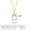 Stainless Steel Copper 18K Gold Plated Sweet Pastoral Shamrock Water Droplets Inlay Zircon Pendant Necklace