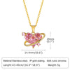 Stainless Steel Gold Plated Simple Style Heart Shape Inlay Zircon Pendant Necklace