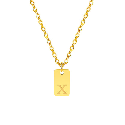 Stainless Steel 18K Gold Plated IG Style Letter Pendant Necklace