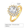 Wholesale Romantic Geometric Copper Inlay 18K Gold Plated Zircon Rings