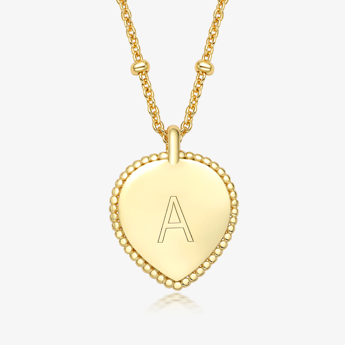 Sterling Silver Gold Plated Simple Style Letter Heart Shape Pendant Necklace