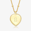 Sterling Silver Gold Plated Simple Style Letter Heart Shape Pendant Necklace