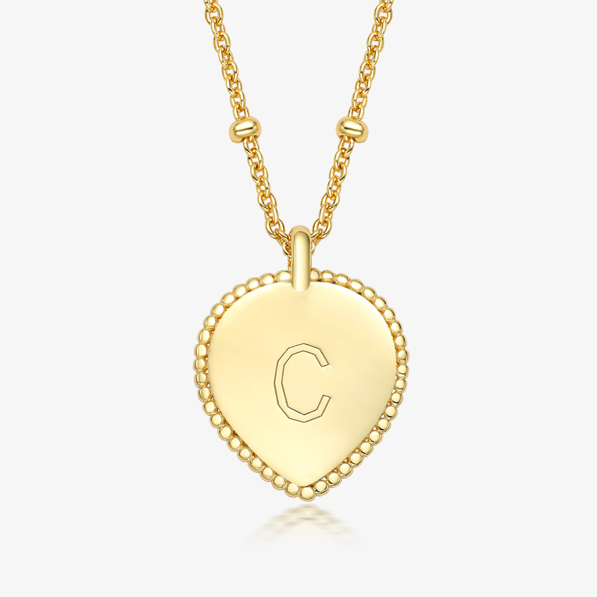 Sterling Silver Gold Plated Simple Style Letter Heart Shape Pendant Necklace