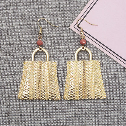 1 Pair Casual Simple Style Bag Alloy Drop Earrings