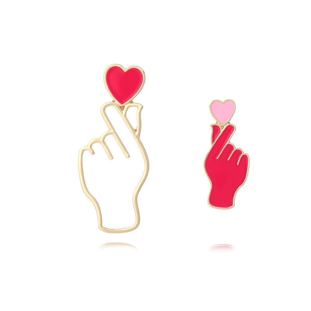 1 Pair Novelty Simple Style Heart Shape Enamel Alloy Ear Studs