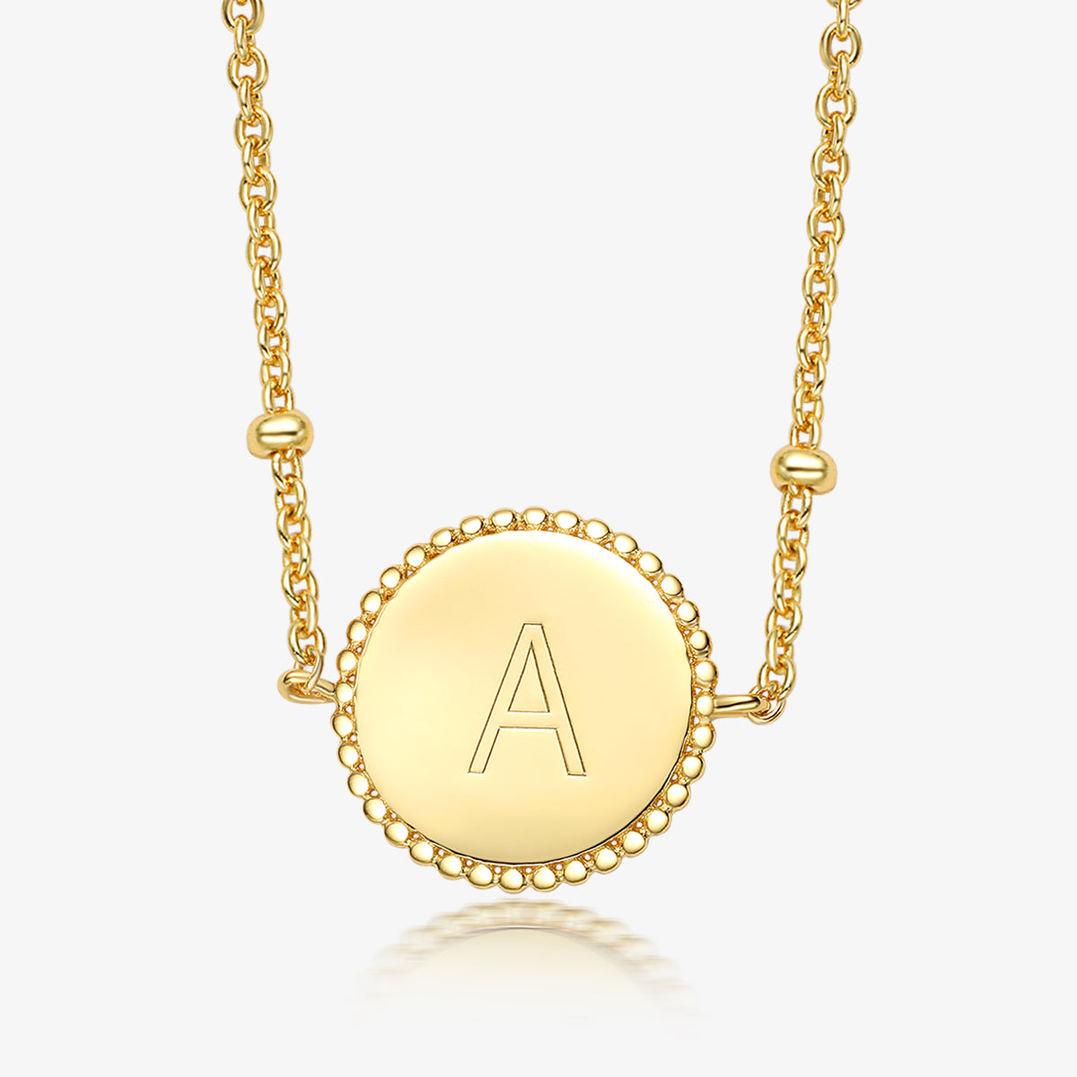 Sterling Silver Gold Plated Simple Style Round Letter Necklace