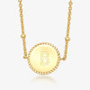 Sterling Silver Gold Plated Simple Style Round Letter Necklace