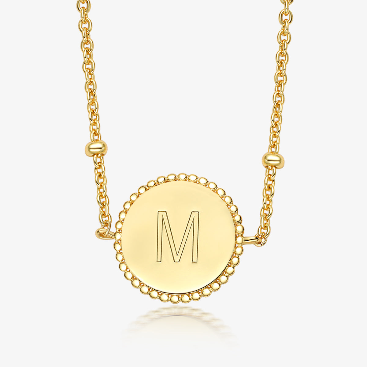 Sterling Silver Gold Plated Simple Style Round Letter Necklace