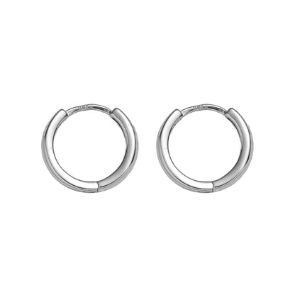 1 Pair Basic Round Handmade Copper Copper White Gold Plated Hoop Earrings