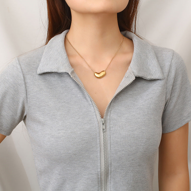 Stainless Steel 18K Gold Plated Simple Style Solid Color Necklace