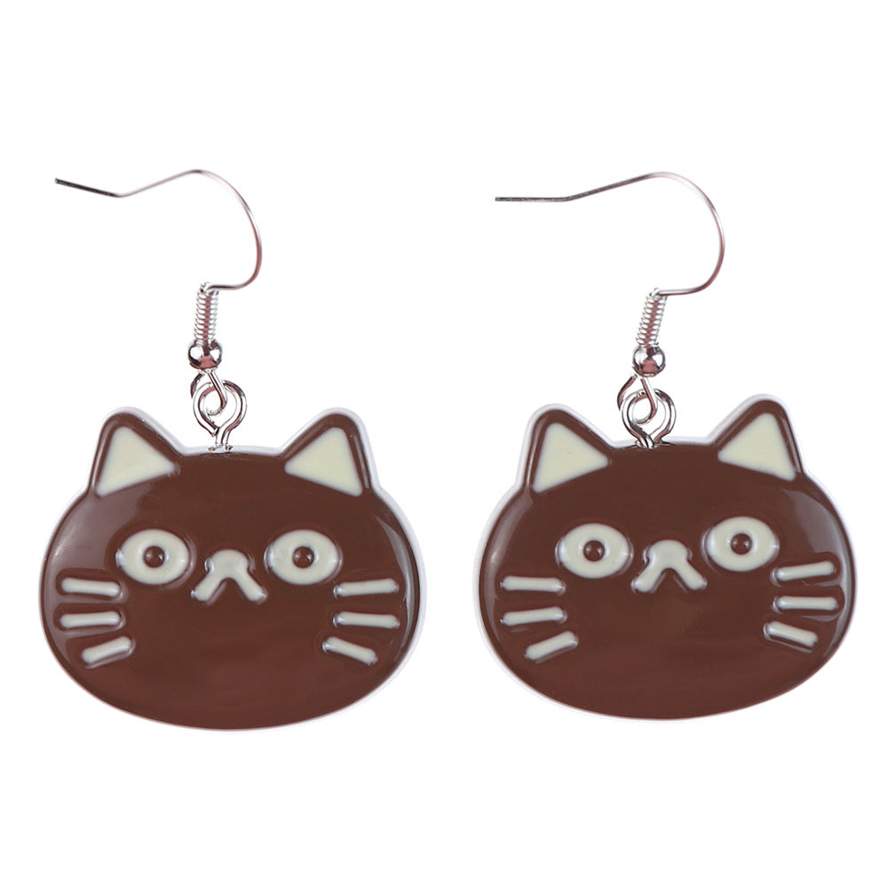 1 Pair Cartoon Style Cute Cat Fish Plastic Drop Earrings