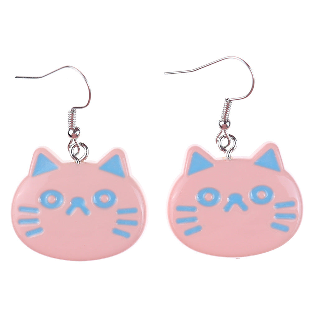 1 Pair Cartoon Style Cute Cat Fish Plastic Drop Earrings