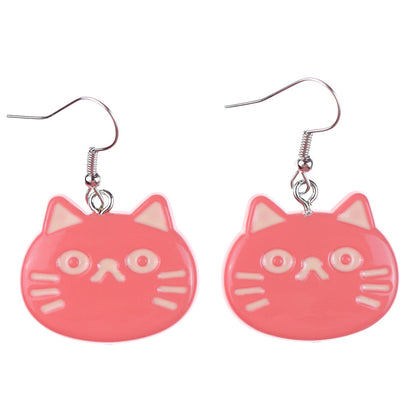 1 Pair Cartoon Style Cute Cat Fish Plastic Drop Earrings