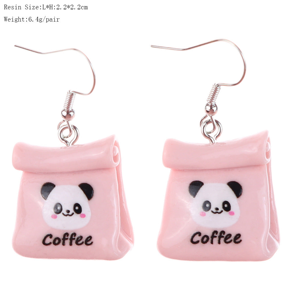 1 Pair Cartoon Style Cute Panda Plastic Drop Earrings